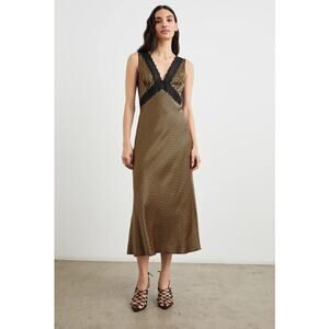 Rails Gold and Black Midi Dress